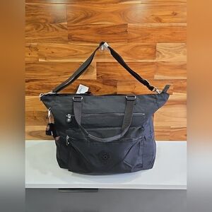 Kipling Bag Tote Black Travel Isaac NEW X Large Removable Strap Trolley Sleeve